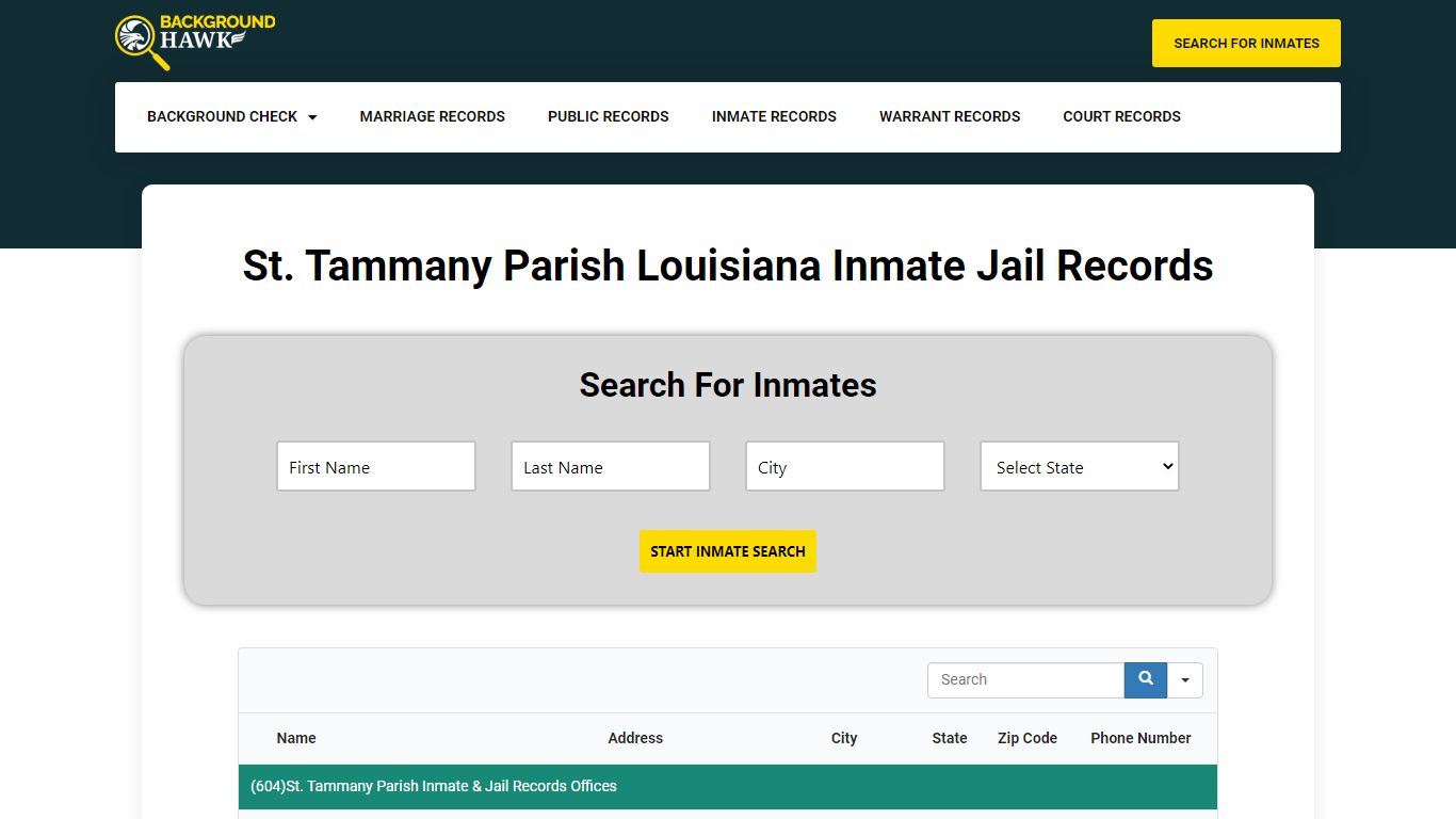 Inmate Jail Records in St. Tammany Parish , Louisiana