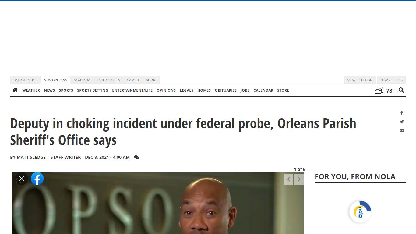 Deputy in choking incident under federal probe, Orleans ...